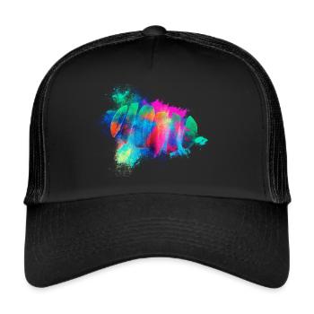 Orange slices isolated colorful - Trucker Cap - black/black - Front