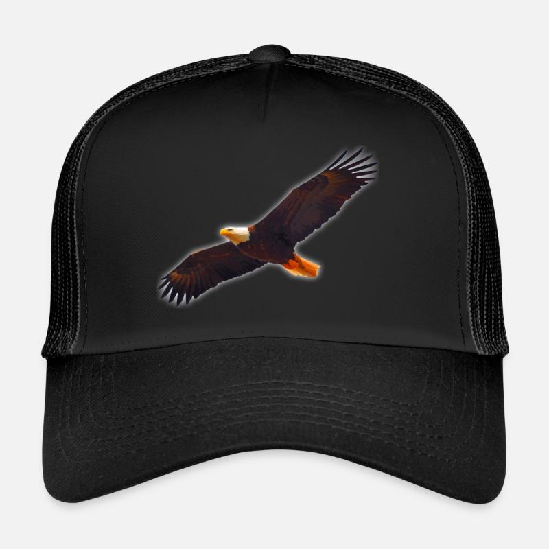 Aigle à tête blanche peint - Casquette trucker - noir/noir