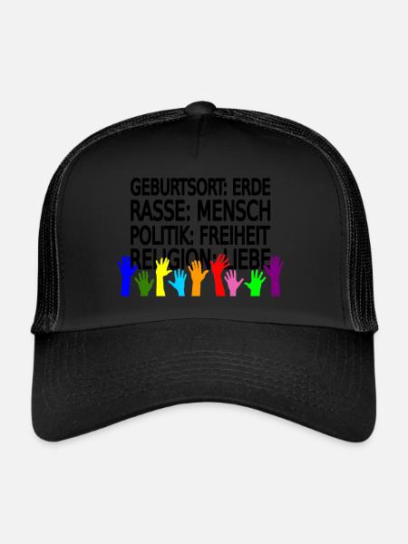 Gegen Rassismus - Trucker Cap - Schwarz/Schwarz