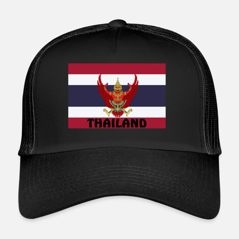 thailand flagge - Trucker Cap - Schwarz/Schwarz