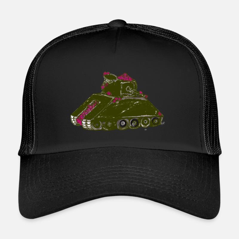 Panzer Blumen Krieg Frieden Peace Trucker Cap