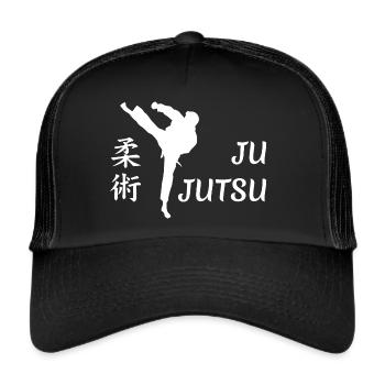 Ju Jutsu Martial Arts Ju-Jutsu Jujutsu Ju-Jitsu kick - Trucker Cap - black/black - Front