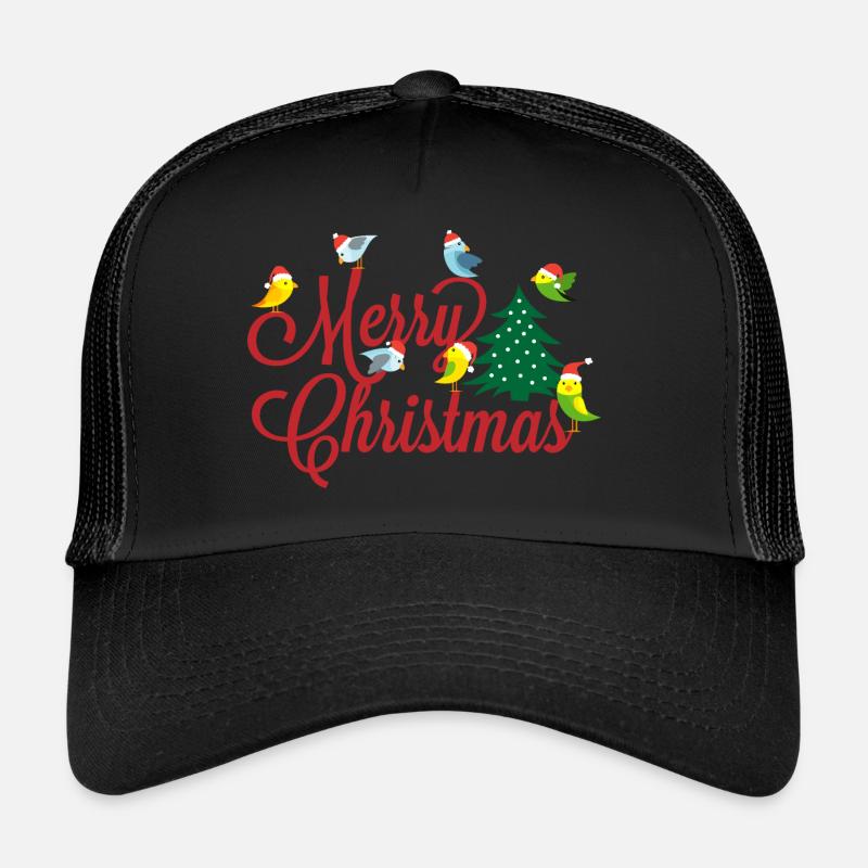 Budgie Christmas tree gift Christmas - Trucker Cap - black/black