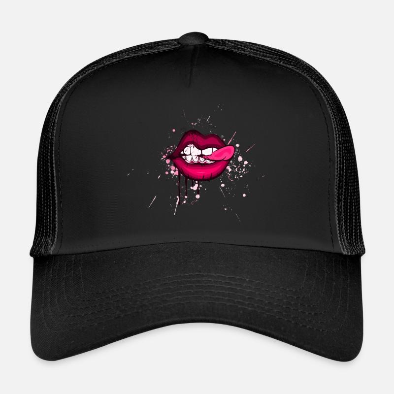 lippen - Trucker Cap - Schwarz/Schwarz