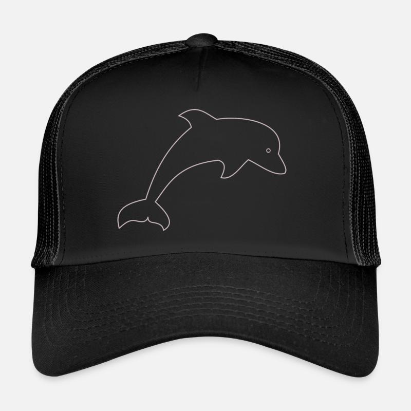 Delfin Geschenk - Trucker Cap - Schwarz/Schwarz