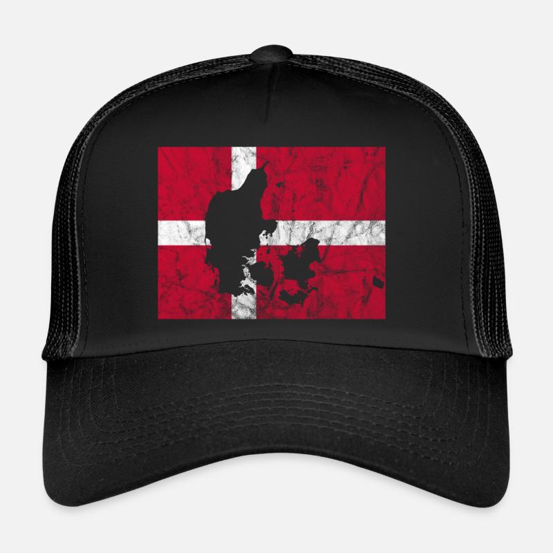 Danemark Drapeau danois Dannebrog Silhouette Casquette trucker 