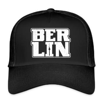 Berliner Design Hauptstadt Souvenir Berlin - Trucker Cap - Schwarz/Schwarz - Vorne