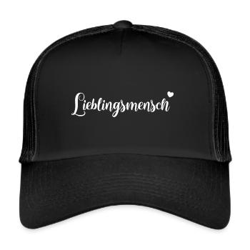 Lieblingsmensch - Trucker Cap - Schwarz/Schwarz - Vorne