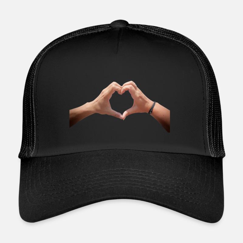 Hände Herz - Trucker Cap - Schwarz/Schwarz