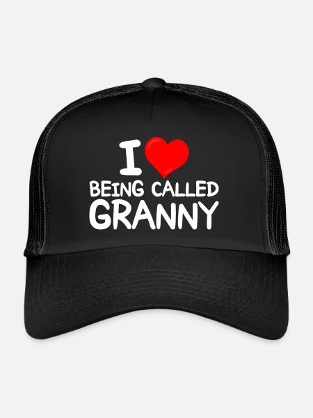 Idée Drôle Pour Mamies J'Adore Être Appelée Mamie - Casquette trucker  - noir/noir - Devant