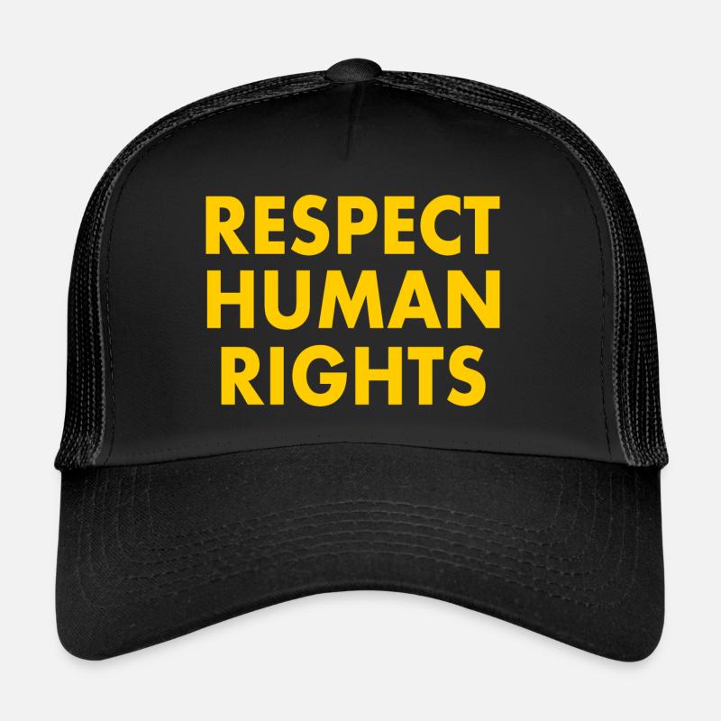 Respect human rights - Casquette trucker  - noir/noir