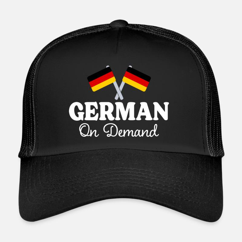 Deutsch auf Anfrage Deutsch-Dolmetscher - Trucker Cap - Schwarz/Schwarz