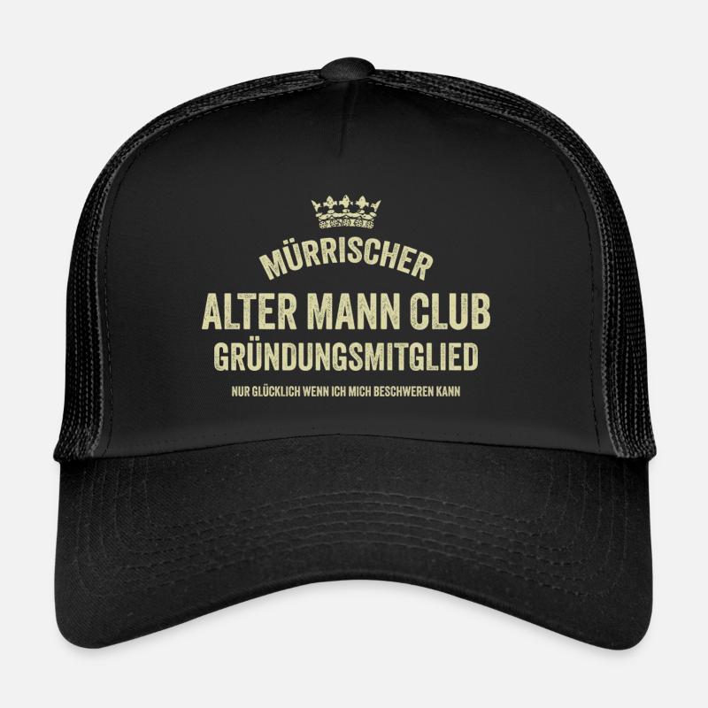 Alter Mann runder Geburtstag 50 60 70er Geschenk - Trucker Cap - Schwarz/Schwarz
