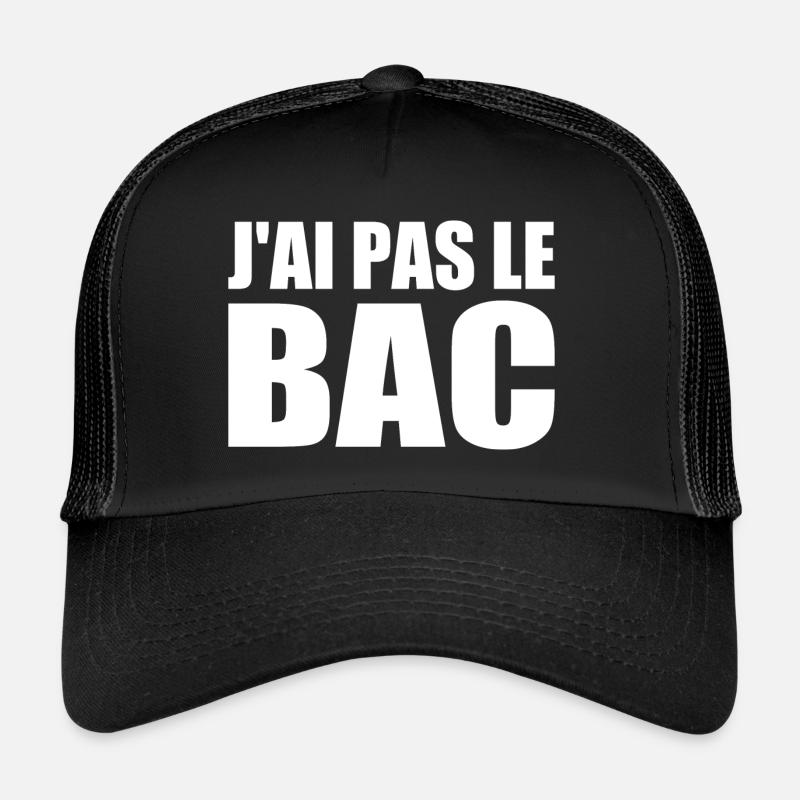 j'ai pas le bac - Casquette trucker  - noir/noir