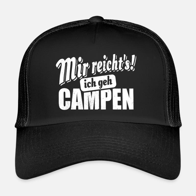 Mir reicht's ich geh campen - Spruch - Trucker Cap - Schwarz/Schwarz