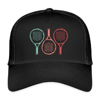 Padel Racket Padel Tennis Retro Padel - Trucker Cap - black/black - Front