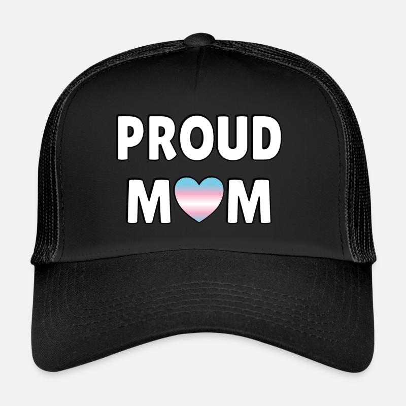 Fier coeur de drapeau trans maman Casquette trucker 