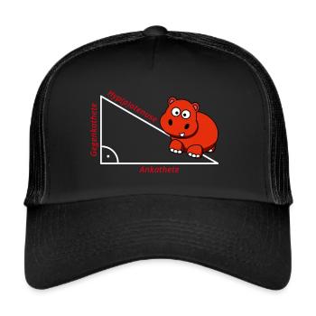 Hyppotenuse Pythagoras Mathe Hippo Lehrer Geschenk - Trucker Cap - Schwarz/Schwarz - Vorne