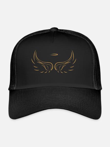 Ailes d’ange - Casquette trucker  - noir/noir - Devant