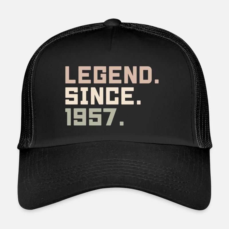 Legenden wurden im 1957 geboren Geschenkideen 1957 - Trucker Cap - Schwarz/Schwarz