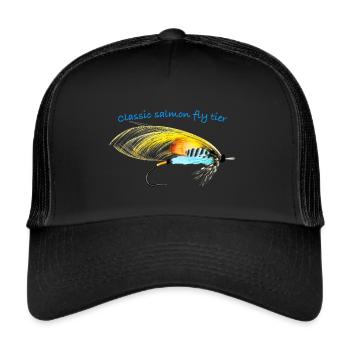 The Chatterer classic salmon fly tier - Trucker Cap - black/black - Front