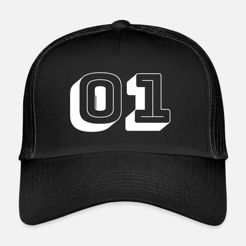 01 - Numéro - Équipe - Casquette trucker  - noir/noir