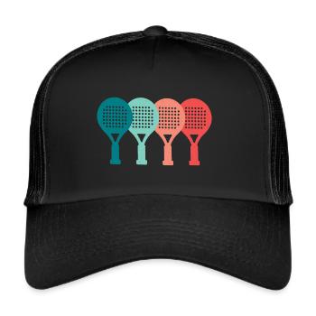 Padel Tennis Padel Racket Retro Padel - Trucker Cap - black/black - Front