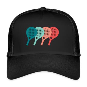 Padel Tennis Padel Player Vintage Padel - Trucker Cap - black/black - Front