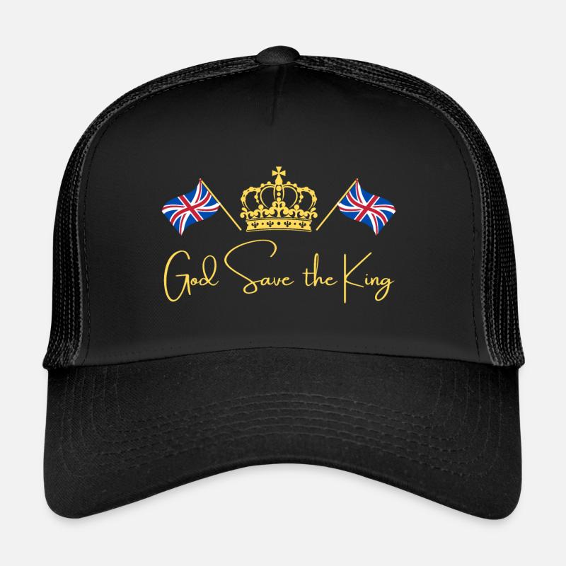 Couronnement du roi britannique Charles Angleterre Drapeau Casquette trucker 
