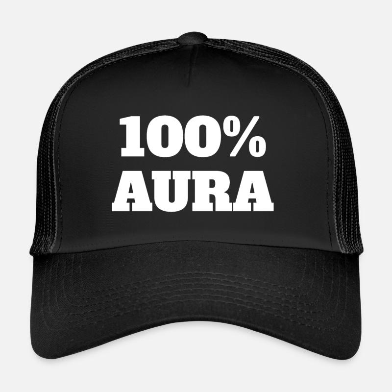 100% Aura Level Points Humour Meme Aura Casquette trucker 