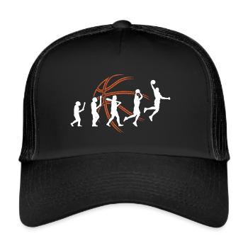 Basketball Spieler Dunking Basketballer Sequenz - Trucker Cap - Schwarz/Schwarz - Vorne