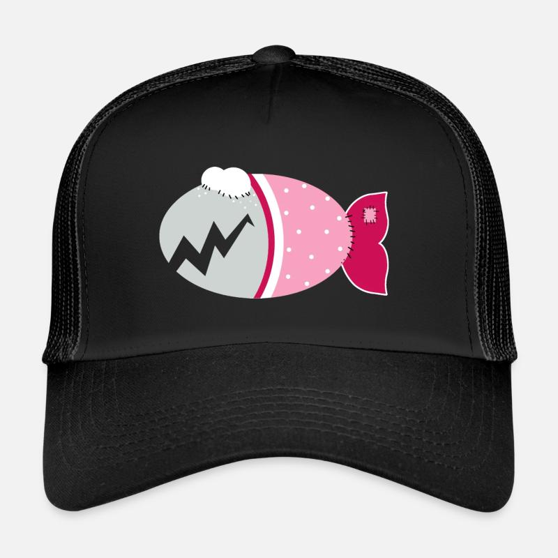 Poisson câlin poisson zombie filles pour filles Casquette trucker 