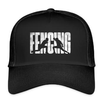 Fechten Fechtsport Vintage Fechter - Trucker Cap - Schwarz/Schwarz - Vorne