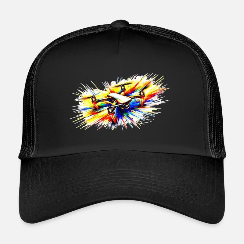 Multicoptère, également appelé drone - éclaboussure de couleur ! Casquette trucker 