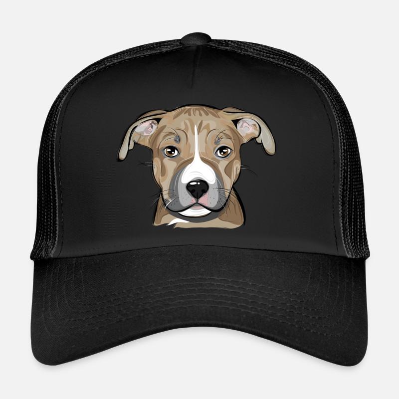 AMERICAN STAFFORDSHIRE TERRIER Welpe Wilsigns - Trucker Cap - Schwarz/Schwarz