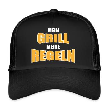 Mon barbecue mes règles - Casquette trucker  - noir/noir - Devant