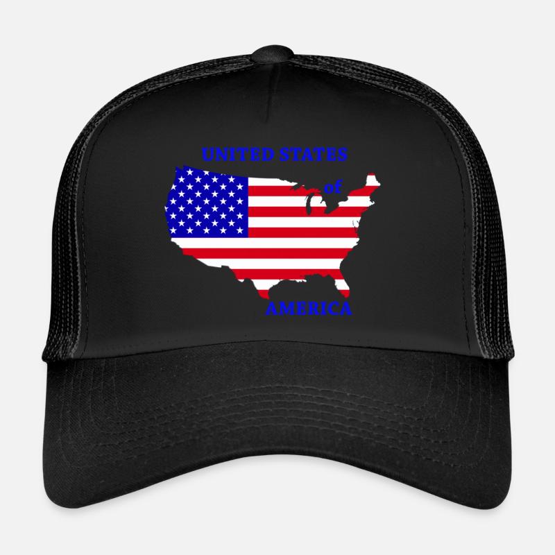 USA - Trucker Cap - Schwarz/Schwarz