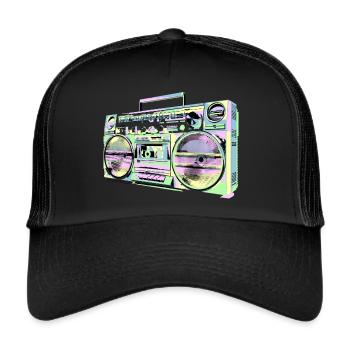 Old School 80s Vintage Retro Boombox - Trucker Cap - black/black - Front