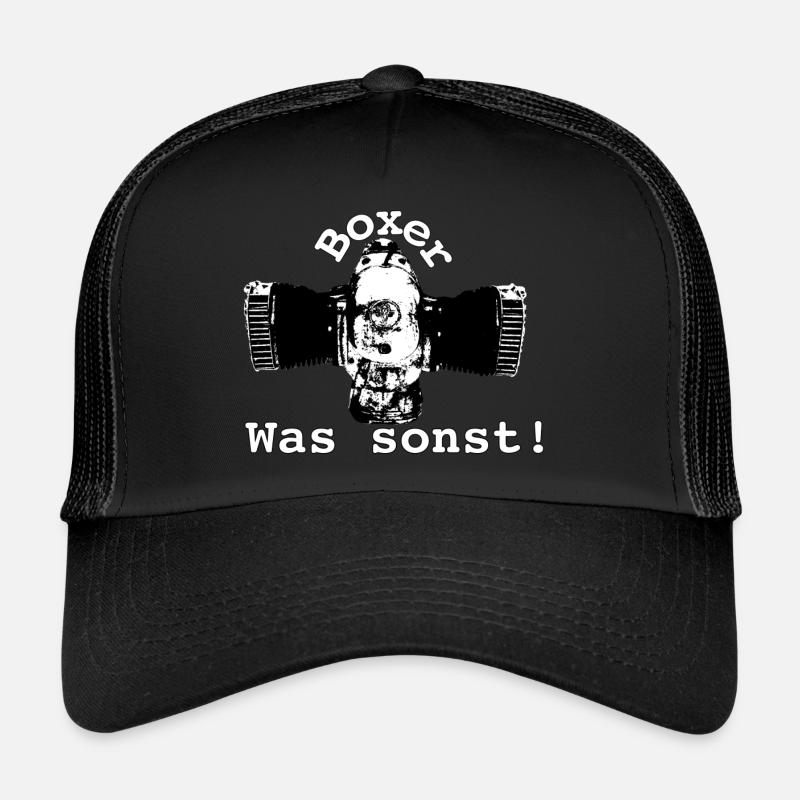 Boxer was sonst! weiss/transparent Boxermotor Logo - Trucker Cap - Schwarz/Schwarz