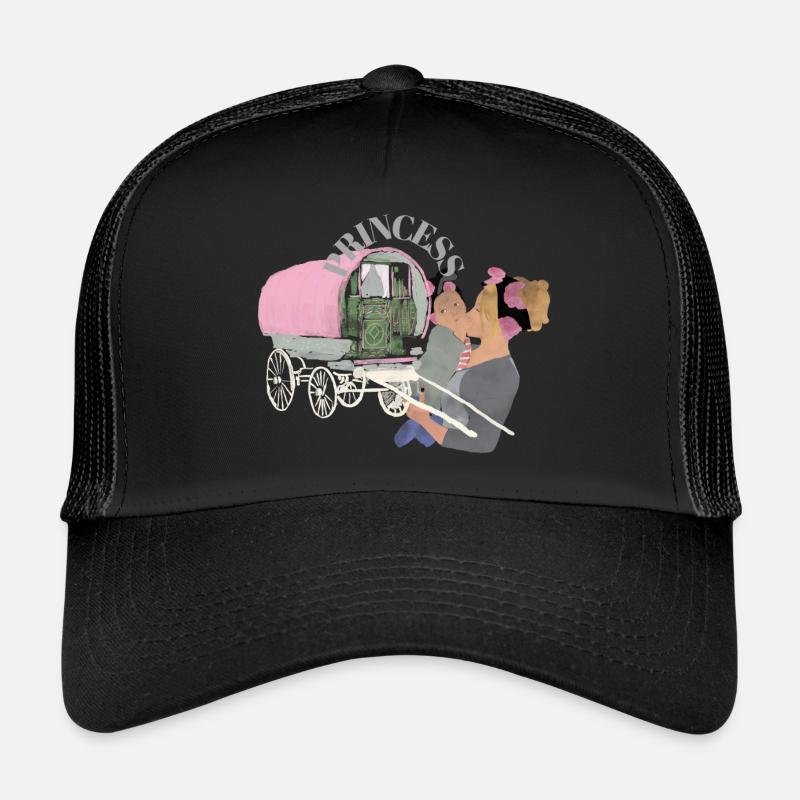 princesse, princes gitans mère et enfant peinture à la main Casquette trucker 