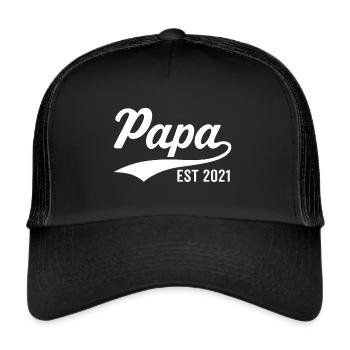 Papa ist 2021 - Trucker Cap - Schwarz/Schwarz - Vorne
