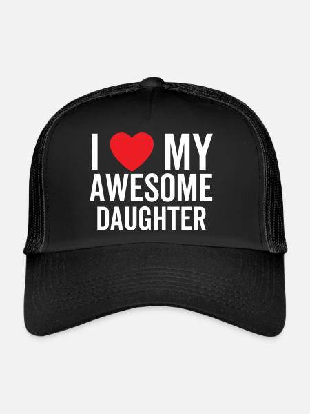 J’aime ma fille géniale - Casquette trucker  - noir/noir - Devant