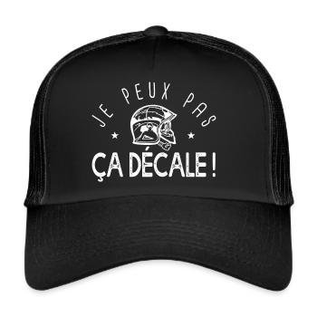 j'peux pas ça décale cadeau drôle pompier sapeur - Casquette trucker  - noir/noir - Devant