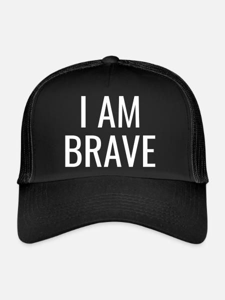 Je suis courageux - Citations positives chrétiennes - Casquette trucker  - noir/noir - Devant