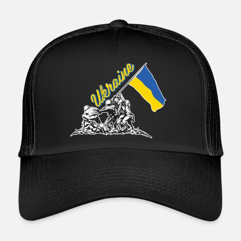 lever du drapeau ukraine - Casquette trucker  - noir/noir
