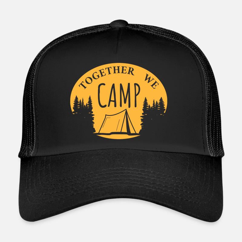 Together we camp - Camping Trees Forest Mountains Trucker Cap