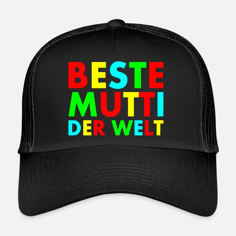 Beste mutti der welt - Trucker Cap - Schwarz/Schwarz