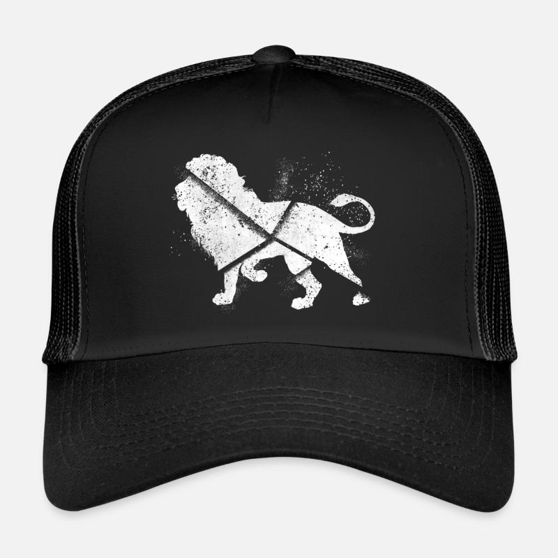 Löwe Raubtier Tier Grunge Splash Wild Stark - Trucker Cap - Schwarz/Schwarz