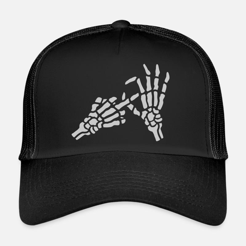 Skelett Mittelfinger Loch Geste Trucker Cap