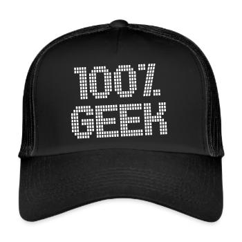 100% Geek! one hundred percent geek - Trucker Cap - black/black - Front